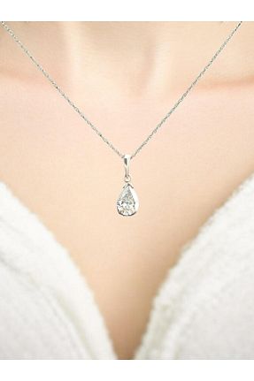 گردنبند نقره سفید زنانه 925 عیار ank tasarım anka mücevherat - کد 940082577