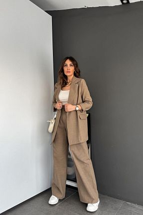 ست بالاتنه و پائین تنه قهوه ای زنانه بافتنی EGZOTİK ASORTİK - کد 833104650