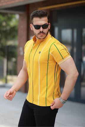 پولوشرت زرد مردانه پنبه ای Miron - کد 940796192