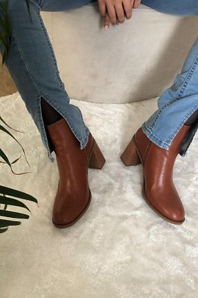 بوت / نیم بوت قهوه ای زنانه چرم مصنوعی RUXENE - کد 774577943