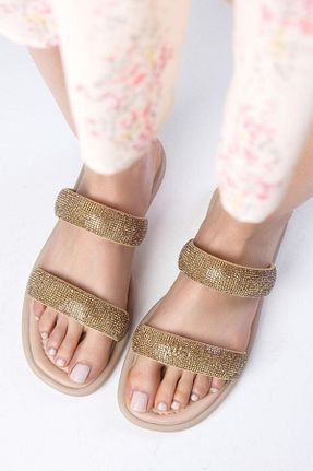 دمپائی بژ زنانه چرم مصنوعی Mio Gusto - کد 813436790