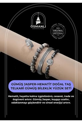 دستبند جواهر طوسی زنانه سنگ طبیعی OSMANLI DOĞAL TAŞ - کد 738293385
