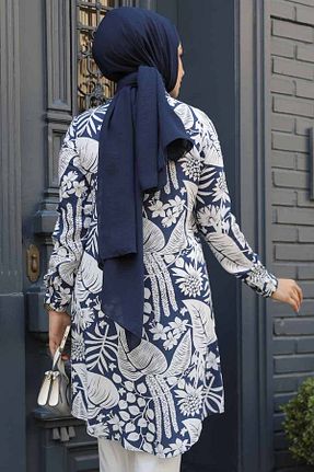 تونیک حجاب سرمه ای زنانه %100 پنبه Neva Style - کد 834056840