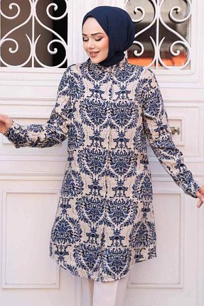 تونیک حجاب سرمه ای زنانه ویسکون N.S NEVA STYLE - کد 928936302
