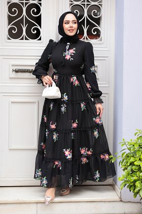 لباس حجاب مشکی زنانه رگولار Neva Style - کد 898095005