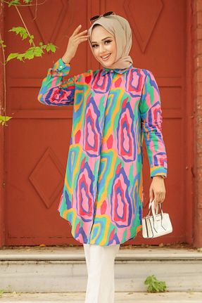 تونیک حجاب صورتی زنانه %100 پنبه Neva Style - کد 832245763
