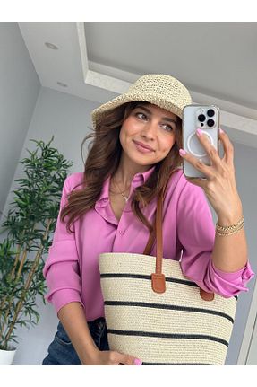 کلاه نباتی زنانه حصیر Seda Bijuteri - کد 932450122