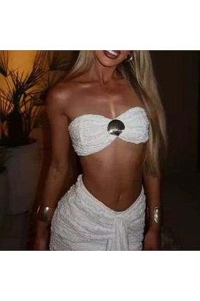 ست بالاتنه و پائین تنه سفید زنانه بافتنی Castivo Fashion - کد 940852669