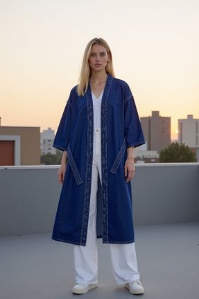 کیمونو و کافتان آبی زنانه جین ENZİM JEANS - کد 940886418