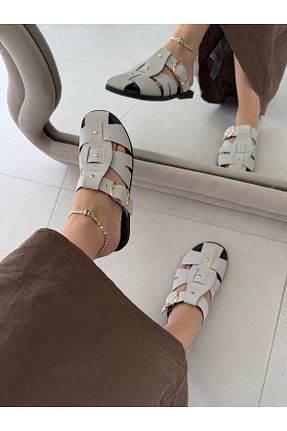 دمپائی طوسی زنانه چرم مصنوعی Gilla Shoes and Bag - کد 940930848
