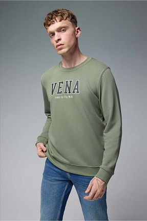 سوئیشرت خاکی مردانه چاپی VENA - کد 883930205