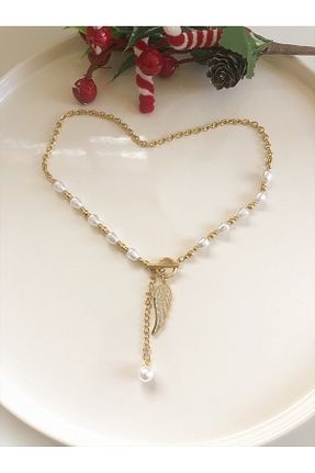 گردنبند استیل ( فولاد ) طلائی زنانه استیل ضد زنگ CO&ME - کد 940911751