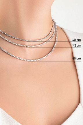 گردنبند نقره سفید زنانه 925 عیار So Chic - کد 375501812