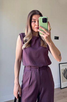 ست بالاتنه و پائین تنه زرشکی زنانه بافتنی Sue Store - کد 940901768