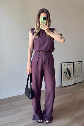 ست بالاتنه و پائین تنه زرشکی زنانه بافتنی Sue Store - کد 940901768