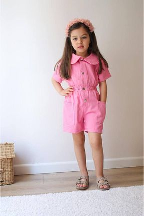 سرهمی صورتی بچه گانه آستین کوتاه lesa kids wear - کد 940985020