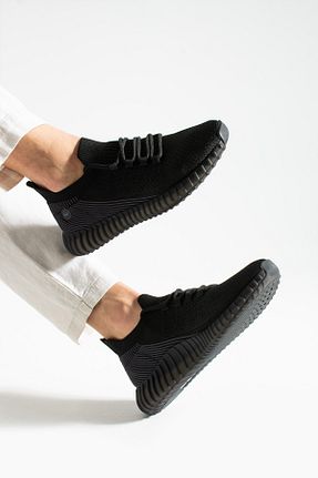 کفش اسنیکر مشکی مردانه بند دار KAOF SHOES - کد 939031977