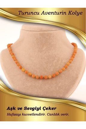 گردنبند جواهر نارنجی زنانه سنگ OSMANLI DOĞAL TAŞ - کد 213871204