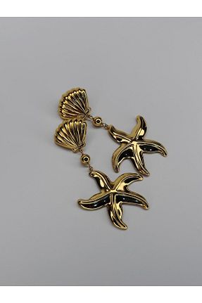 گوشواره استیل (فولاد) زرد زنانه استیل (فولاد) LEROSY CO - کد 938713393