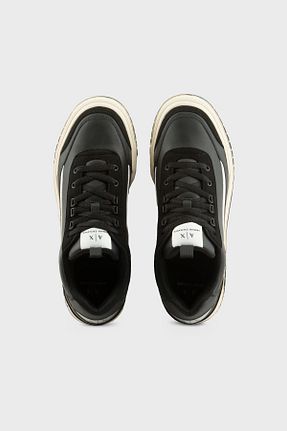 کفش اسنیکر مشکی مردانه بند دار Armani Exchange - کد 801757636