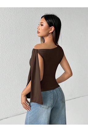 بلوز قهوه ای زنانه ساده meren like your style - کد 934890121