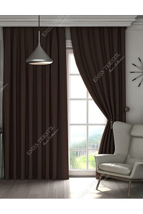 پرده زمینه قهوه ای پلی استر Taç - کد 854656573