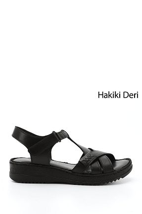 صندل مشکی زنانه پاشنه پر GÖNDERİ(R) - کد 89845562