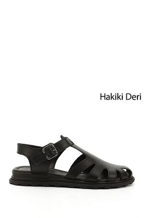 صندل مشکی زنانه پاشنه تخت GÖNDERİ(R) - کد 806025349