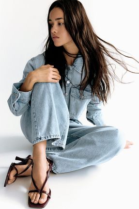 صندل زرشکی زنانه پاشنه نازک Pull & Bear - کد 925427887