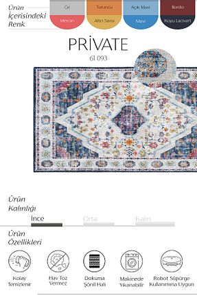 کناره آبی پلی استر Cool Halı - کد 917619866