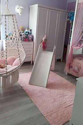 فرش بچه گانه صورتی پنبه ای Cool Halı - کد 641061608