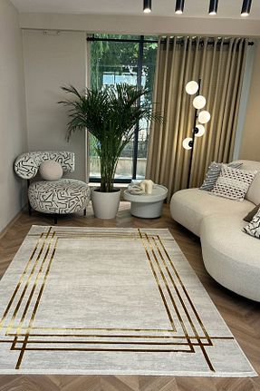 فرش نارنجی قابل شستشو Cool Halı - کد 824526077