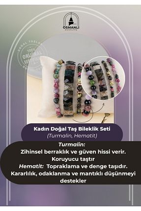 دستبند جواهر صورتی زنانه سنگ طبیعی OSMANLI DOĞAL TAŞ - کد 458002318