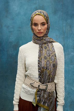 شال سبز زنانه پنبه ای cs camellia scarf - کد 921333278
