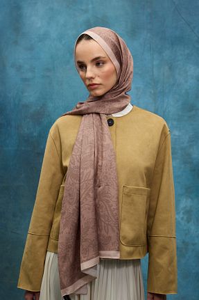 شال بژ زنانه پنبه پلی استر cs camellia scarf - کد 921333451