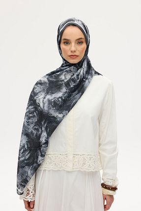 شال مشکی زنانه پنبه ای cs camellia scarf - کد 921333281