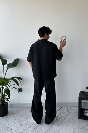 تیشرت مشکی مردانه اورسایز Flaw Wear - کد 819365414