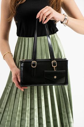 کیف دوشی مشکی زنانه چرم مصنوعی NBİBAGS - کد 934287362