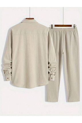 ست بالاتنه و پائین تنه بژ مردانه بافت DWN WEAR - کد 860578934