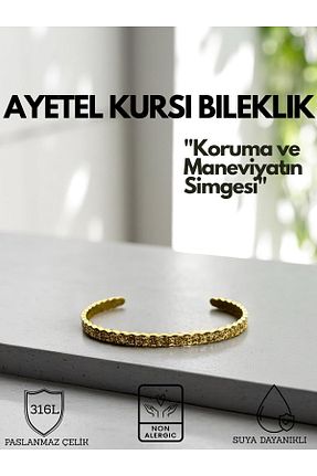 دستبند استیل (فولاد) زرد زنانه استیل ضد زنگ KT AKSESUAR - کد 933855347