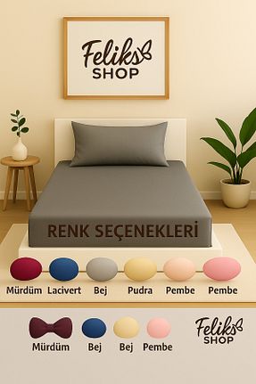 ست ملحفه تکنفره طوسی کش دار Home - کد 902485676