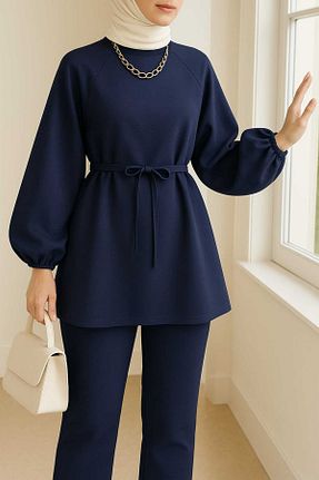 ست بالاتنه و پائین تنه حجاب سرمه ای زنانه رگولار berfim butik - کد 938970701