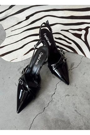 کفش پاشنه بلند کلاسیک مشکی زنانه چرم لاکی nope21shoess - کد 815683038