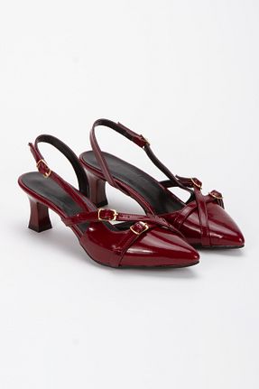 کفش پاشنه بلند کلاسیک زرشکی زنانه سنگ UYEGE - کد 936809616