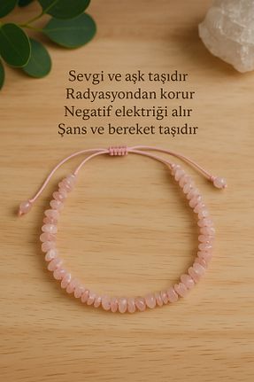 دستبند جواهر صورتی زنانه سنگ طبیعی MODA - کد 941742206