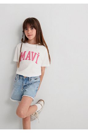 تیشرت سفید بچه گانه یقه دوچرخه Mavi - کد 702047904