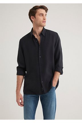 پیراهن طوسی مردانه یقه دکمه مخفی Mavi - کد 896710396
