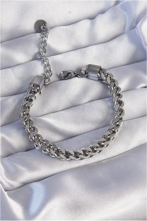 دستبند استیل (فولاد) طوسی زنانه استیل (فولاد) VİCEM - کد 882009421