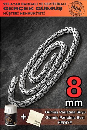 گردنبند نقره طوسی مردانه 925 عیار OSMANLI GÜMÜŞ - کد 940215004