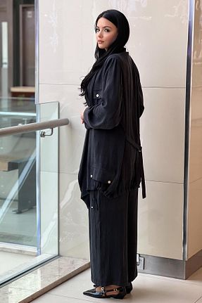 ست بالاتنه و پائین تنه مشکی زنانه بافتنی Ghisa - کد 903781959